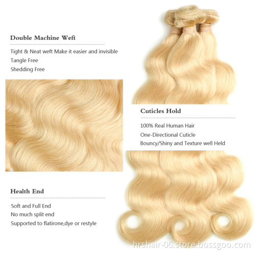 Blonde Human Hair Lace Frontal Natural Hairline Ear To Ear Lace Frontal Brazilian Hair Bundles With Transparent Lace
